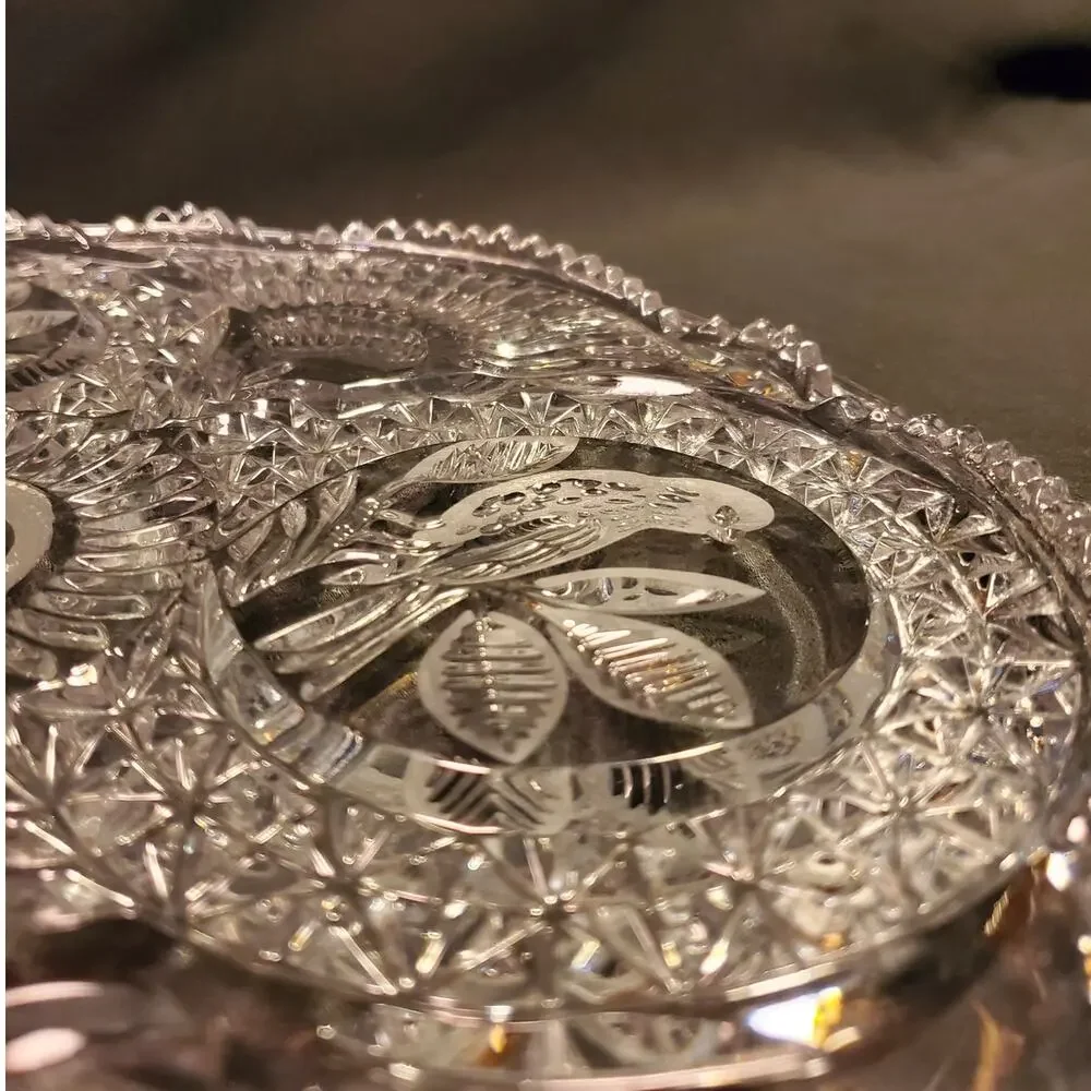 Vintage Hofbaur The Byrdes Clear 12' Cake Plate